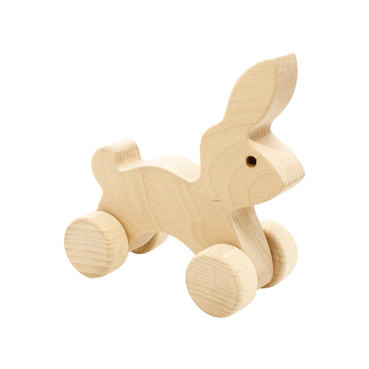 Wooden Push Along Rabbit - Hoppy