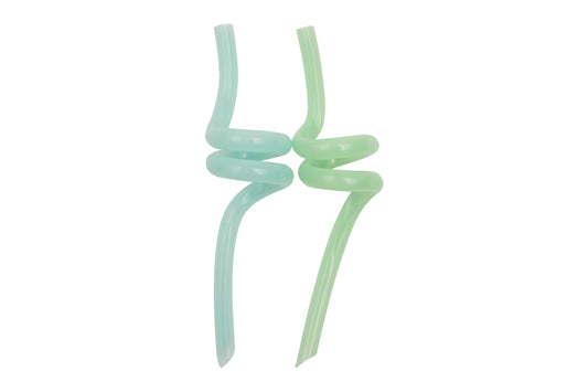 Reusable Curly Twirly Straws - 2 Pack - Mint and Aqua