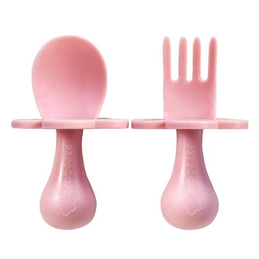 Self-feeding Spoon and Fork Set - Blush