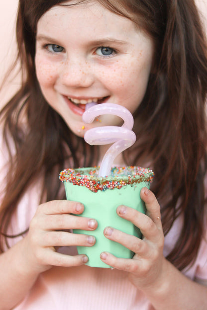 Reusable Curly Twirly Straws - 2 Pack - Mint and Pink