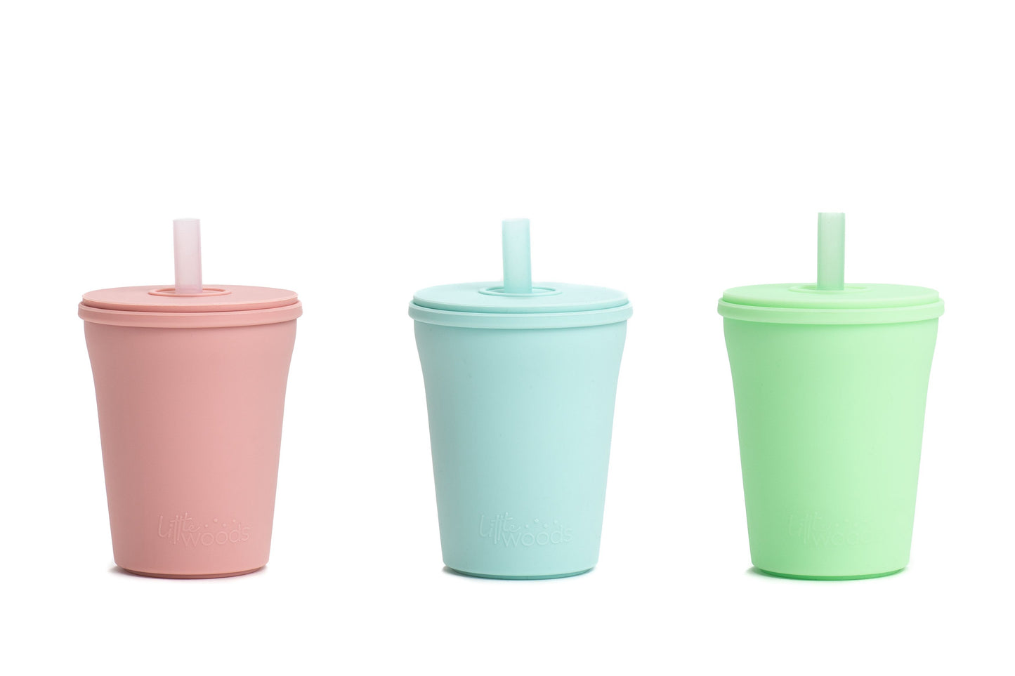 Silicone Straw Cup - Duck Egg Blue