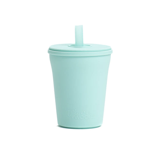 Silicone Straw Cup - Duck Egg Blue