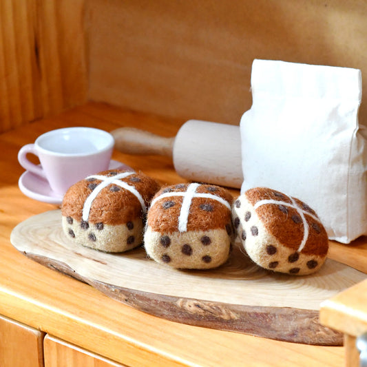 Felt Hot Cross Bun - Set of 3
