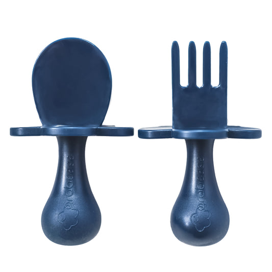 Self-feeding Spoon and Fork Set - Navy