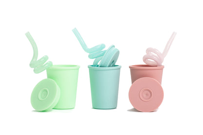 Silicone Straw Cup - Dusty Pink