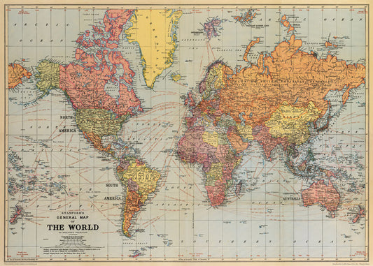Vintage inspired Poster - Map World